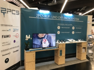 Messestand Rufanlage Systemintegrator bucinator caremat fearless Texible