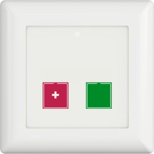 2xButton Front red green cross